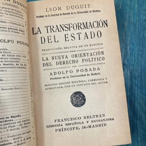 DUGUIT LEÓN. LA TRANSFORMACIÓN DEL ESTADO