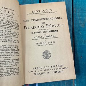 DUGUIT LEÓN. LAS TRANSFORMACIONES DEL DERECHO PÚBLICO