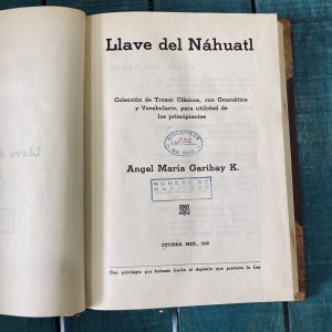 GARIBAY K. LLAVE DEL NÁHUATL