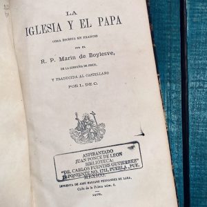 MARÍN DE BOYLESVE. LA IGLESIA Y EL PAPA